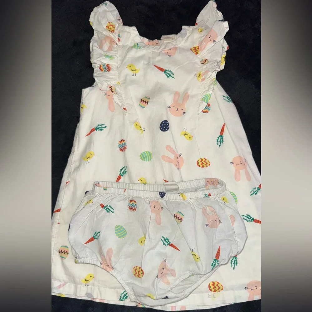 Tucker + Tate White Bunny and Chick Print Diaper Cover Set